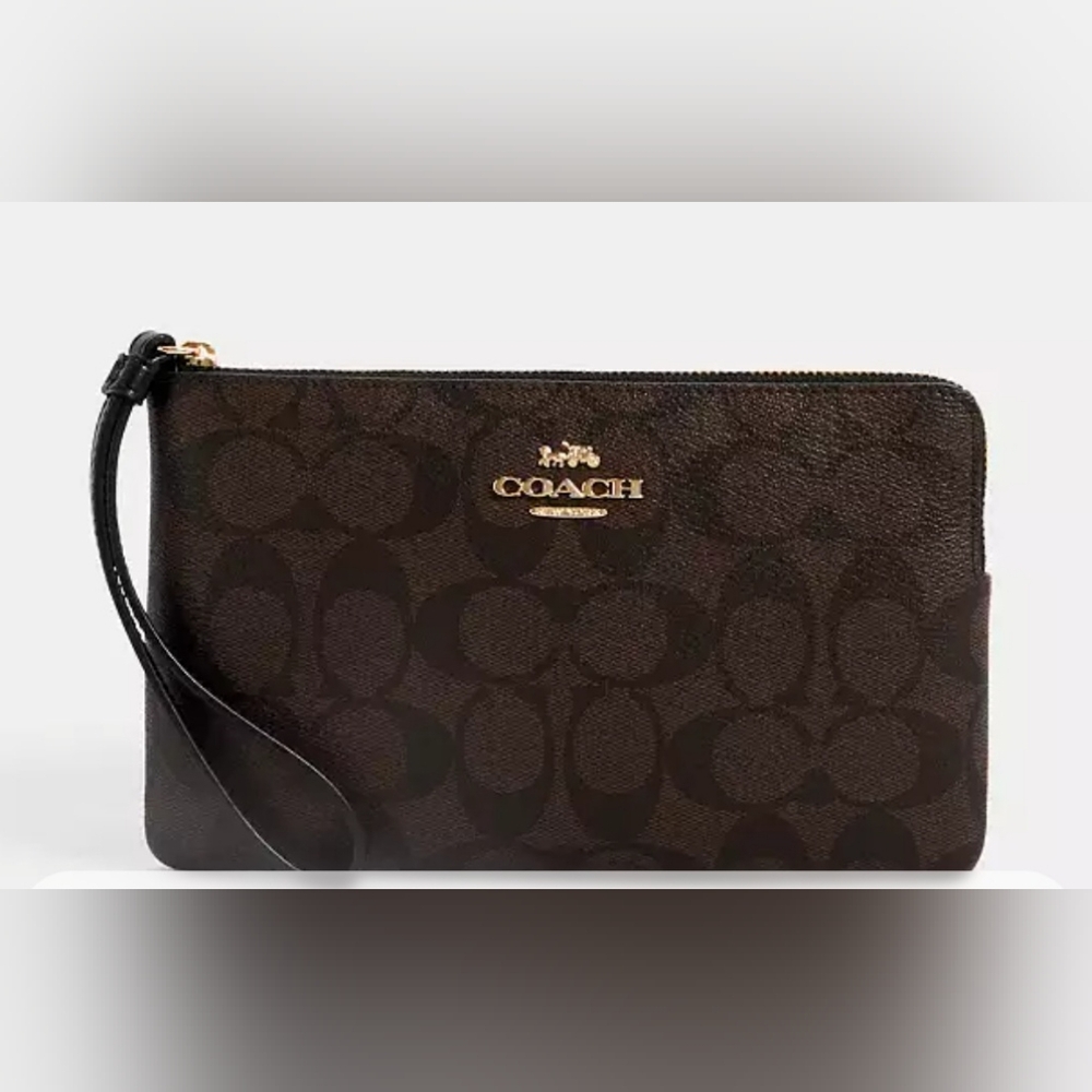 Brown Coach Wristlet Wallet